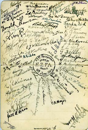 Signed souvenir card, SS Corinthic, 1917