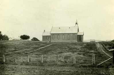 Owaka Presbyterian Church on Quakerfield, 1907