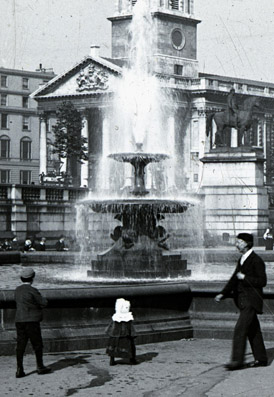 Fountain, Trafalgar Square, London 1892