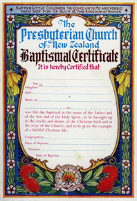 Baptismal Certificate