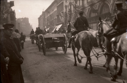 Horse Drawn Cannon during Victory March of Troops Through London, 3rd May 1919