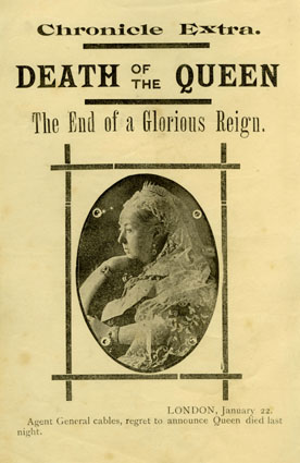 Newspaper Notification of Death of Queen Victoria January 1901