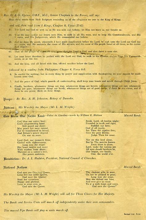 Programme for Coronation